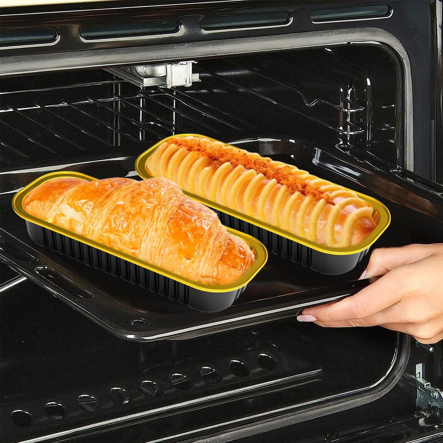 Black Aluminium Foil Mini Loaf Pans With Lids