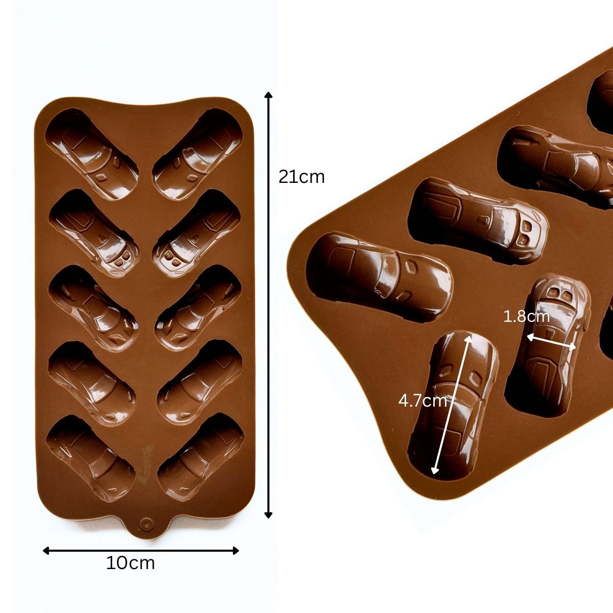10 Cavity Car Shape Chocolate Silicone Mould
