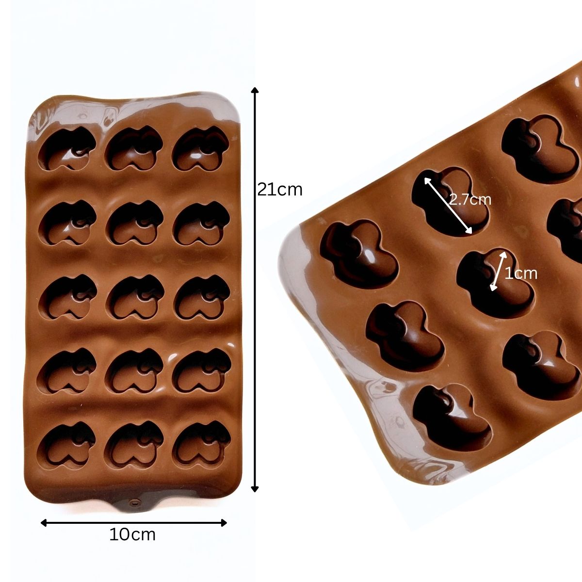 15 Cavity Heart Chocolate Silicone Mould