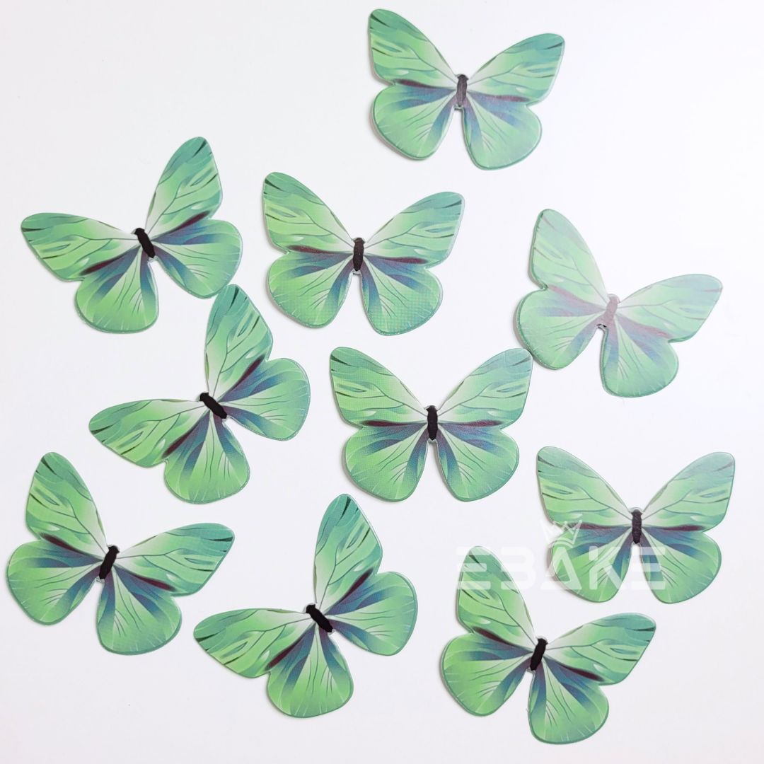 Paper Butterflies - Dark Green (Set of 10 Pieces)