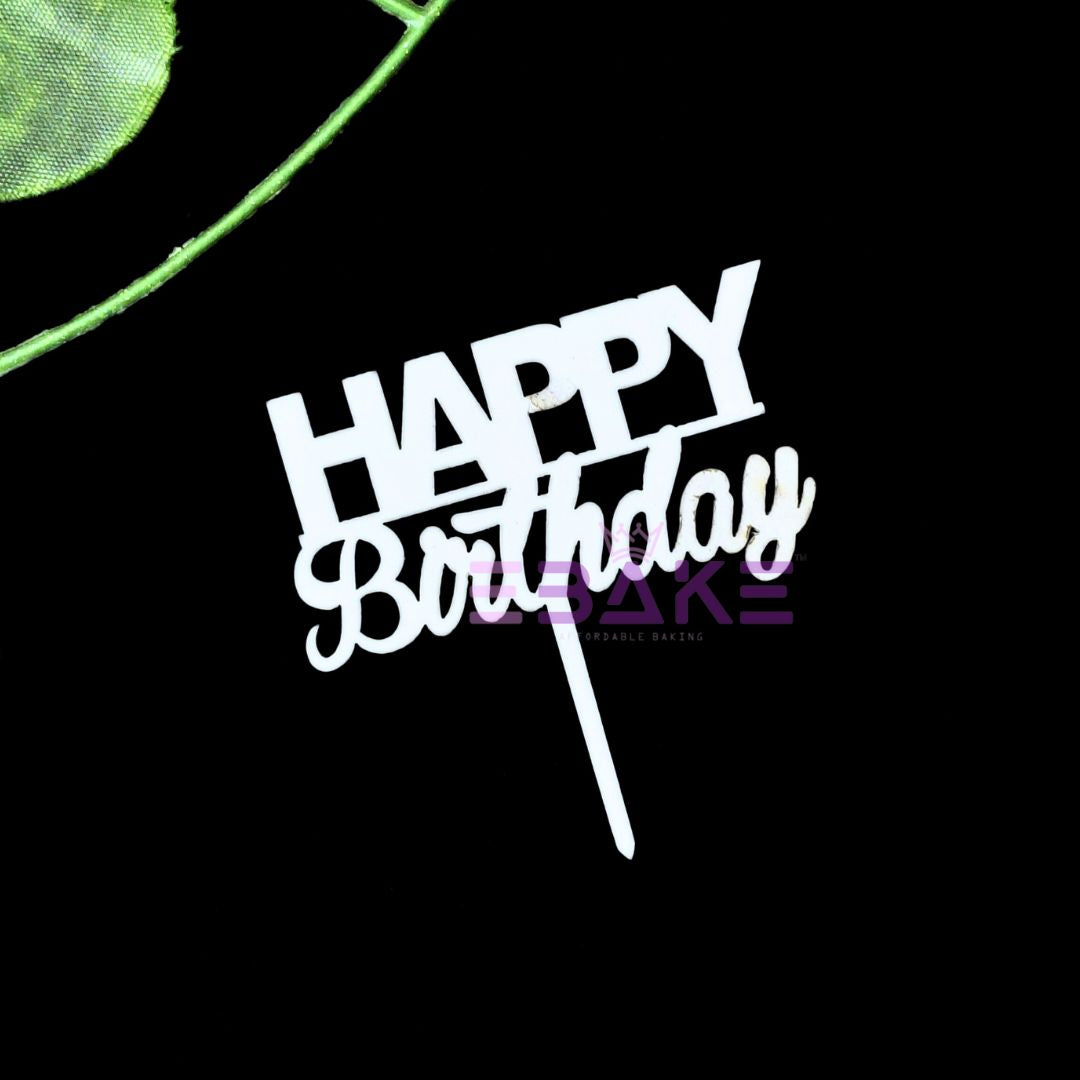 Happy Birthday Mini Topper White