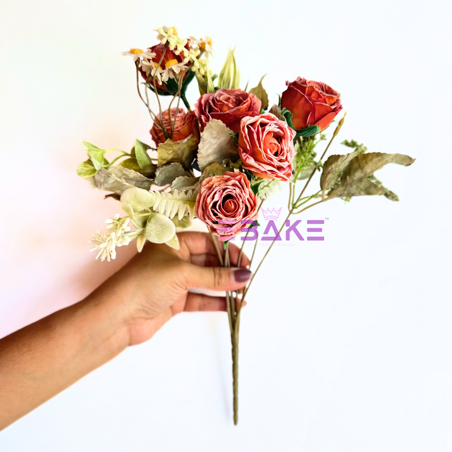 A1455 Premium Dried Finish Rose Bunch (6 Roses With Fillers)