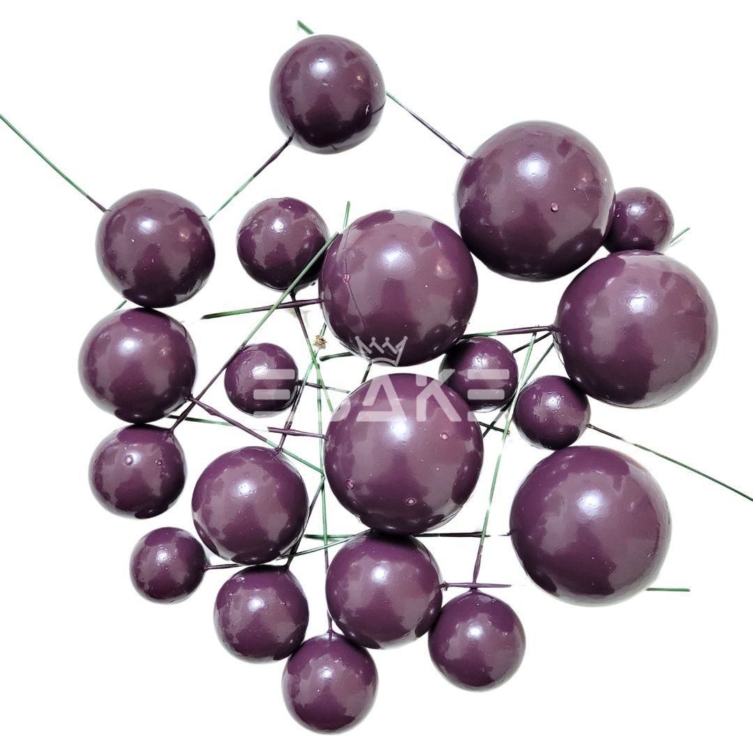 Aubergine Faux Balls - Set Of 20 Pieces