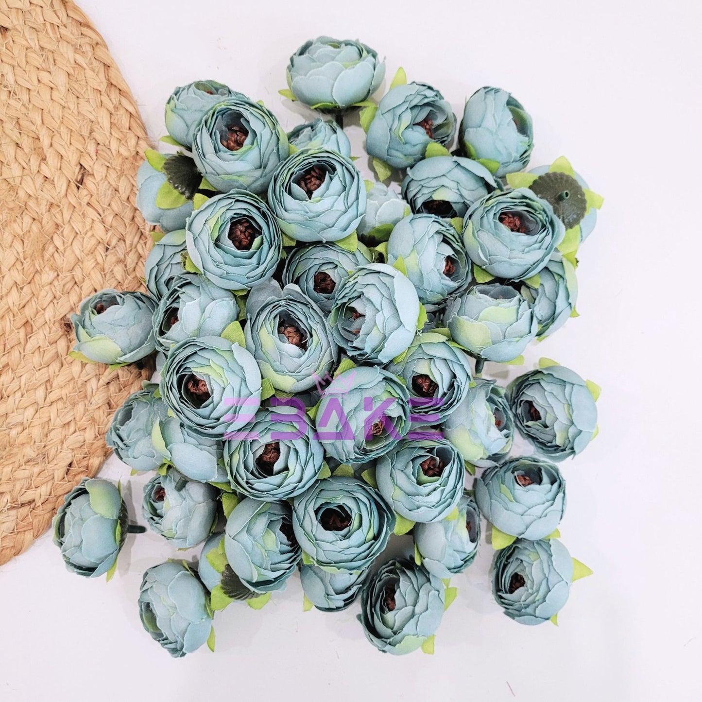 Small Peony - A2239 Muted Blue-Green