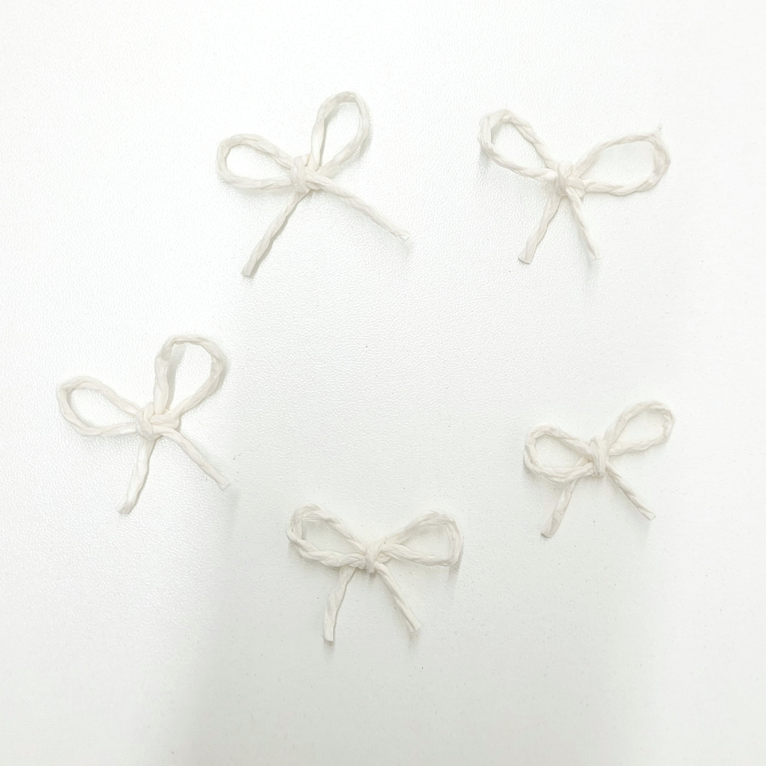 Cute Mini Bows - Off-White (Set of 5 pcs)