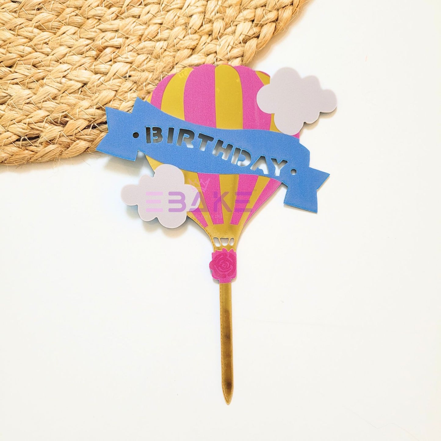 Happy Birthday Graphic Acrylic Cake Topper