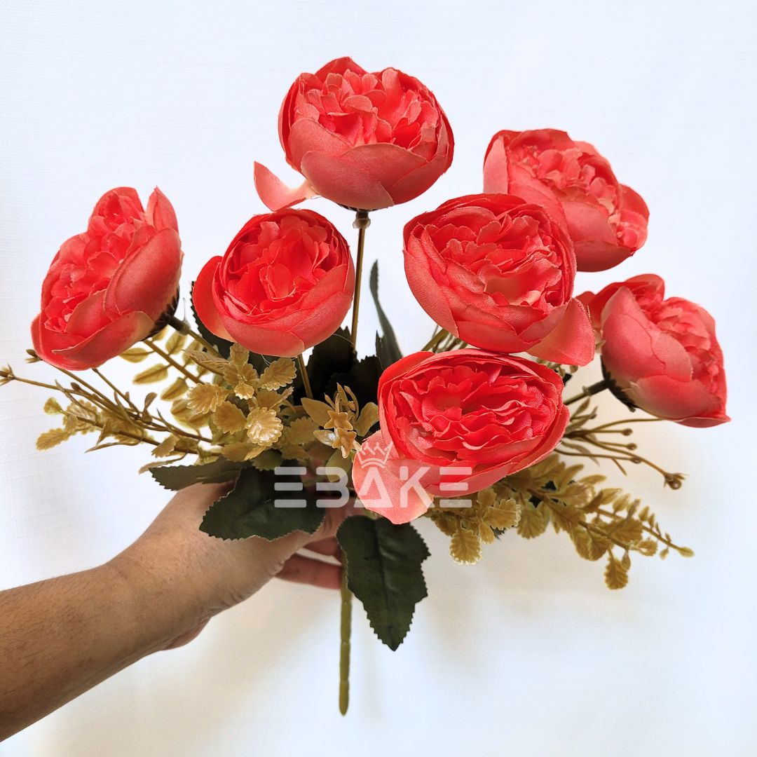 A1394 Persian Red Peony Bunch (7 Peonies With Fillers)