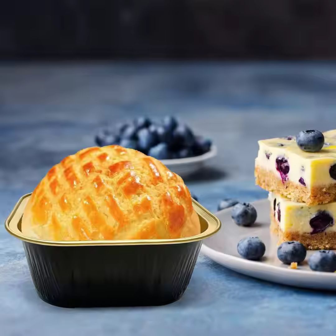 Aluminium Foil Square Baking Cup With Lid