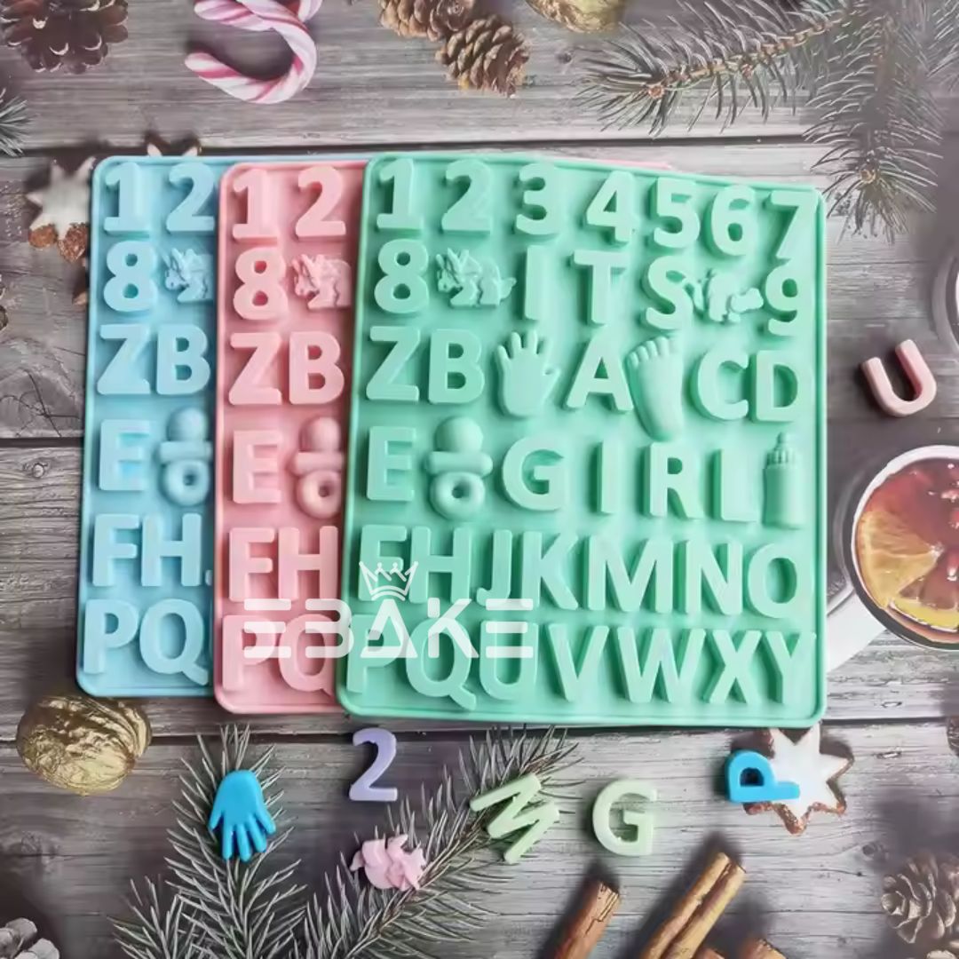 Alphabet & Number Silicone Chocolate Mould Letter Mould Large