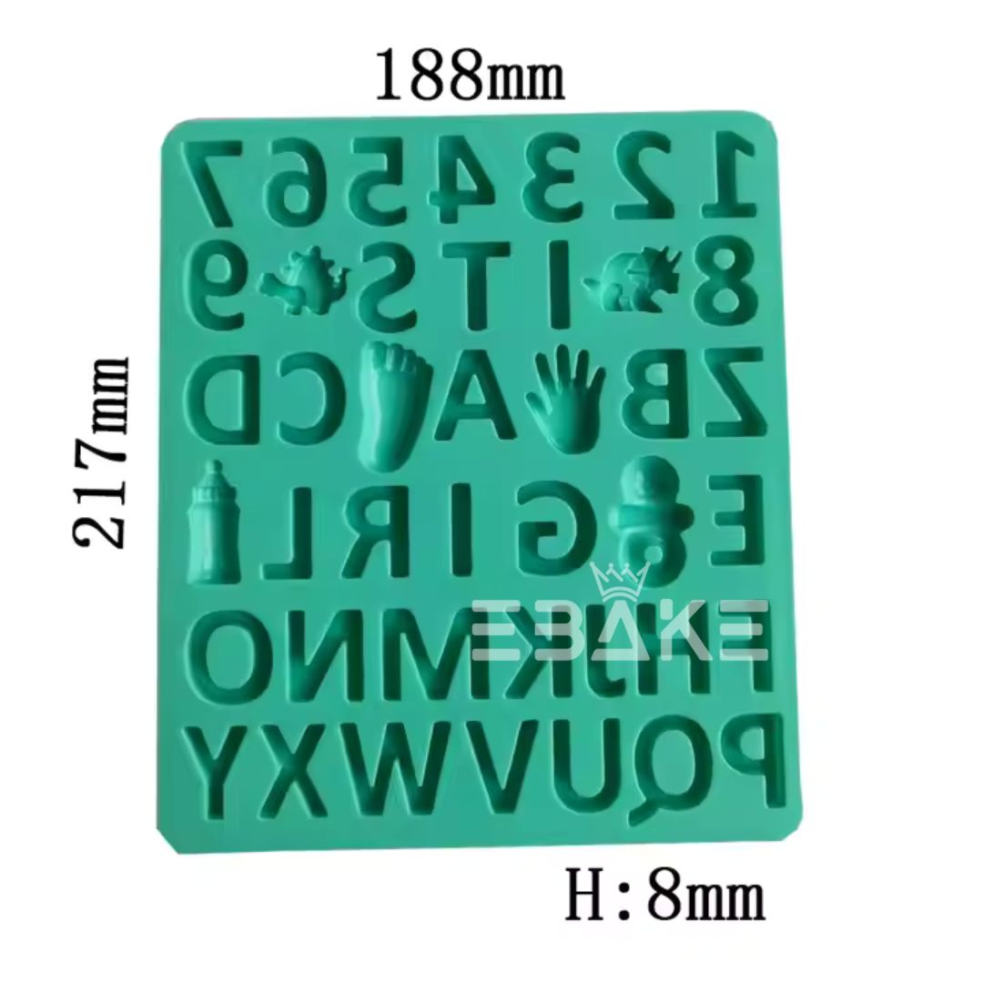 Alphabet & Number Silicone Chocolate Mould Letter Mould Large