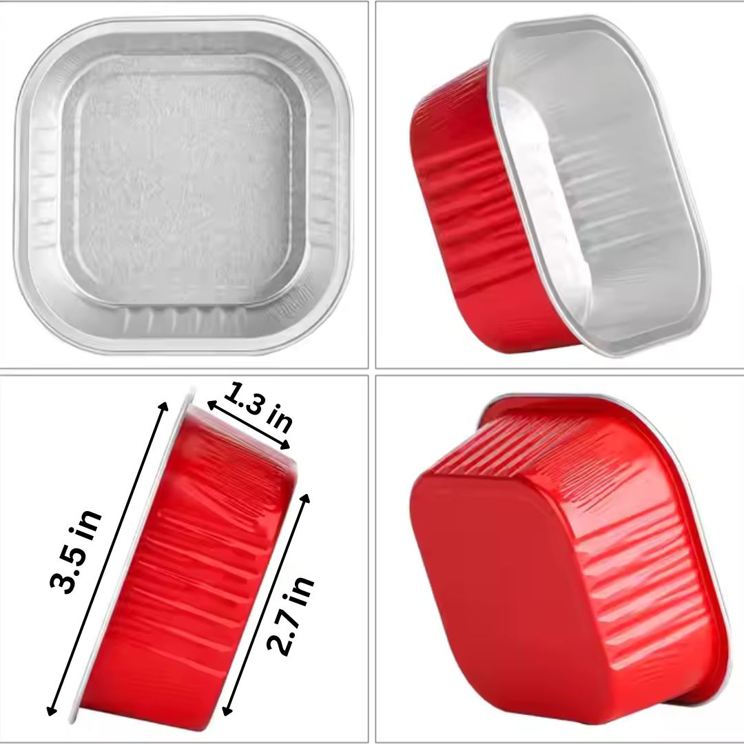 Aluminium Foil Square Baking Cup With Lid