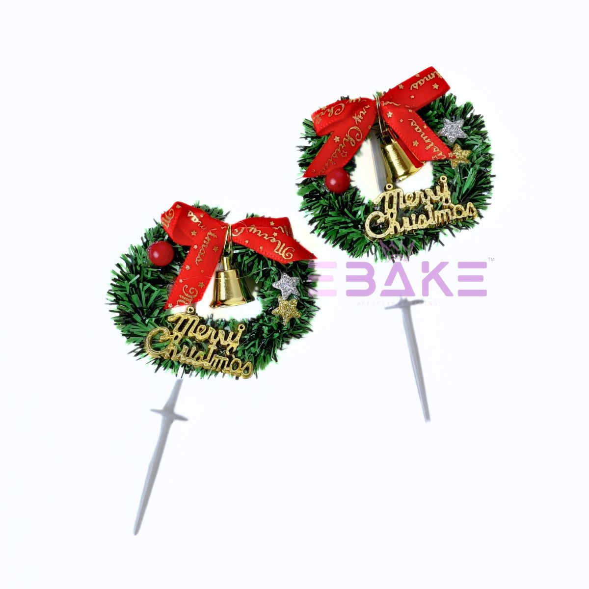 Merry Christmas Cake Topper Christmas Wreath Cake Decoration