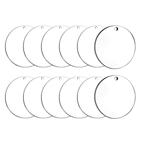 Acrylic Clear Blanks for DIY and Customisation (With Hole) Single Piece