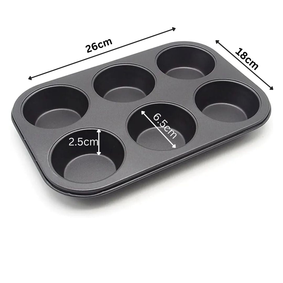 6 Cavity Non Stick Cupcake Mould / Muffin Tray