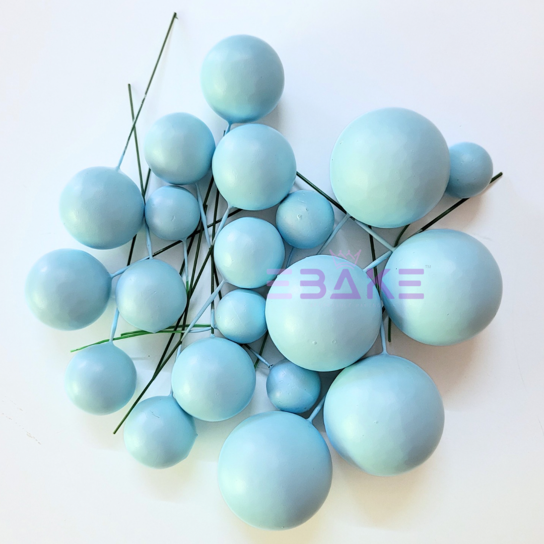 F31 Matte Faux Balls - Light Blue (Set Of 20 Pieces)