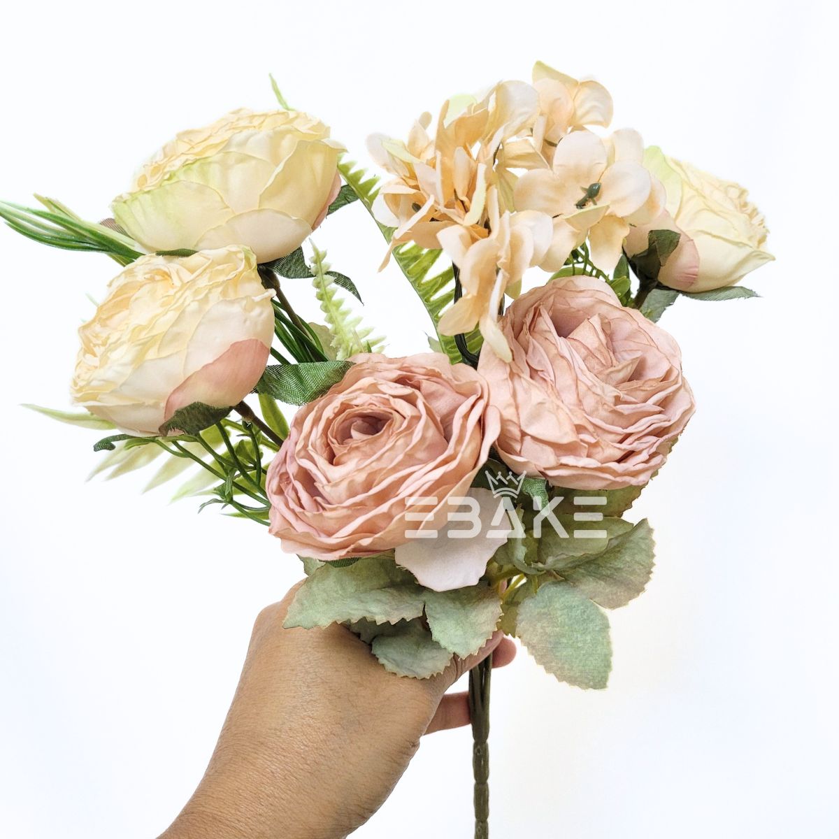 A1677 Dried Finish Rose Bunch (Cream & Sand Mix)