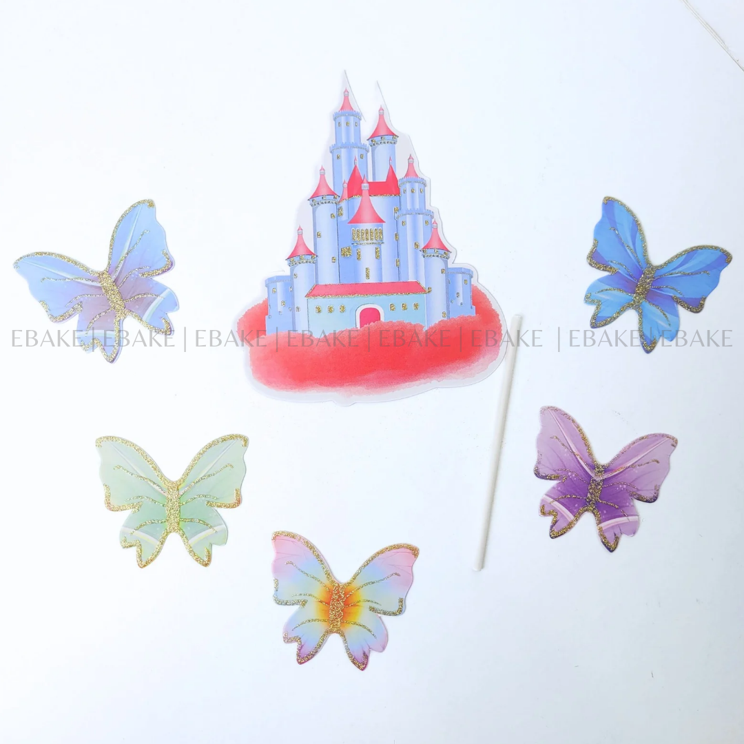 Castle Topper With Paper Butterflies