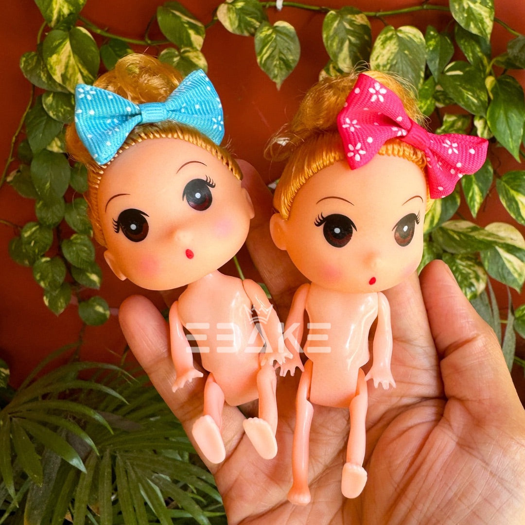 Pink & Blue Plastic Cake Doll Flexible for Baby Shower (1 Pair)
