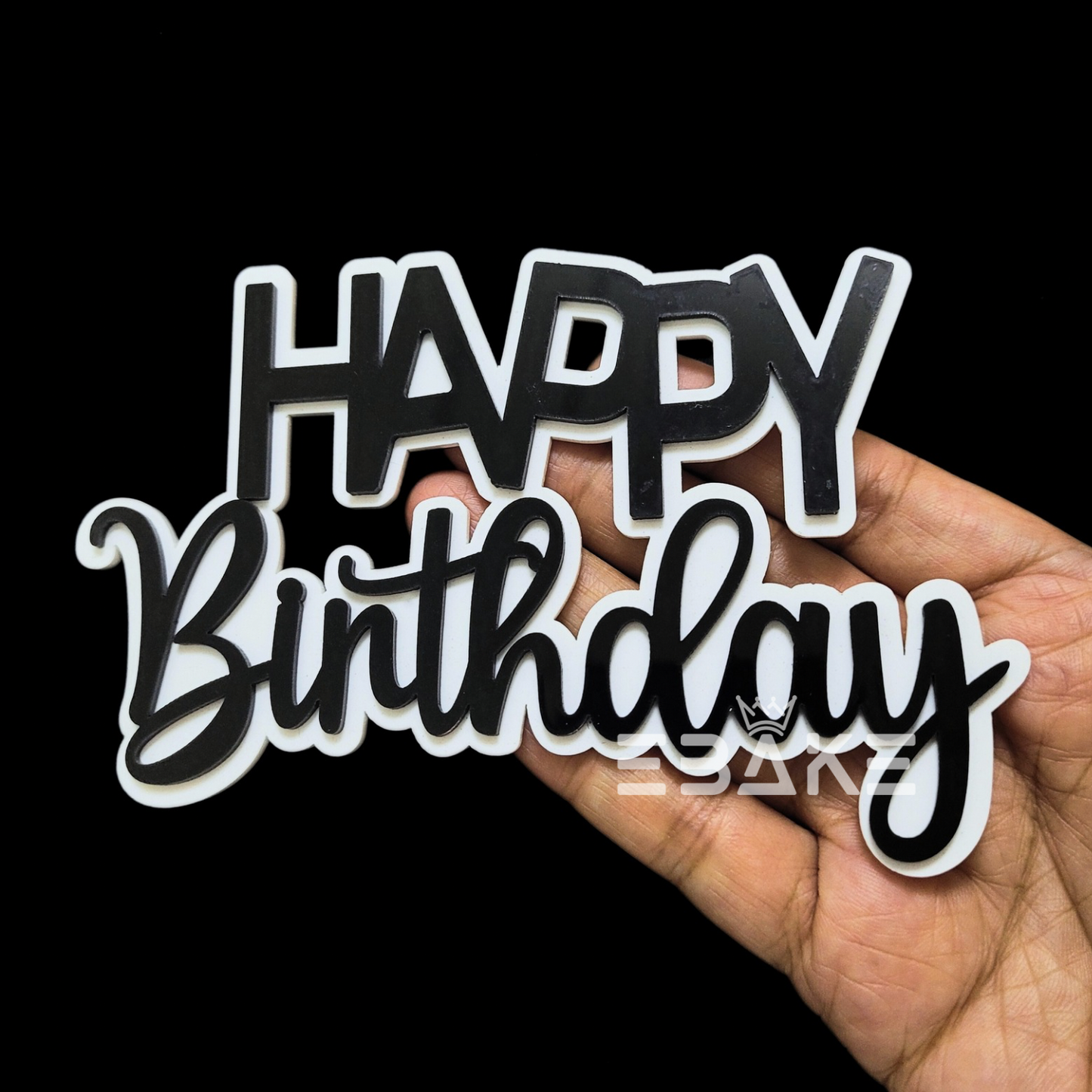 Double Colour Happy Birthday Cutout/Charm