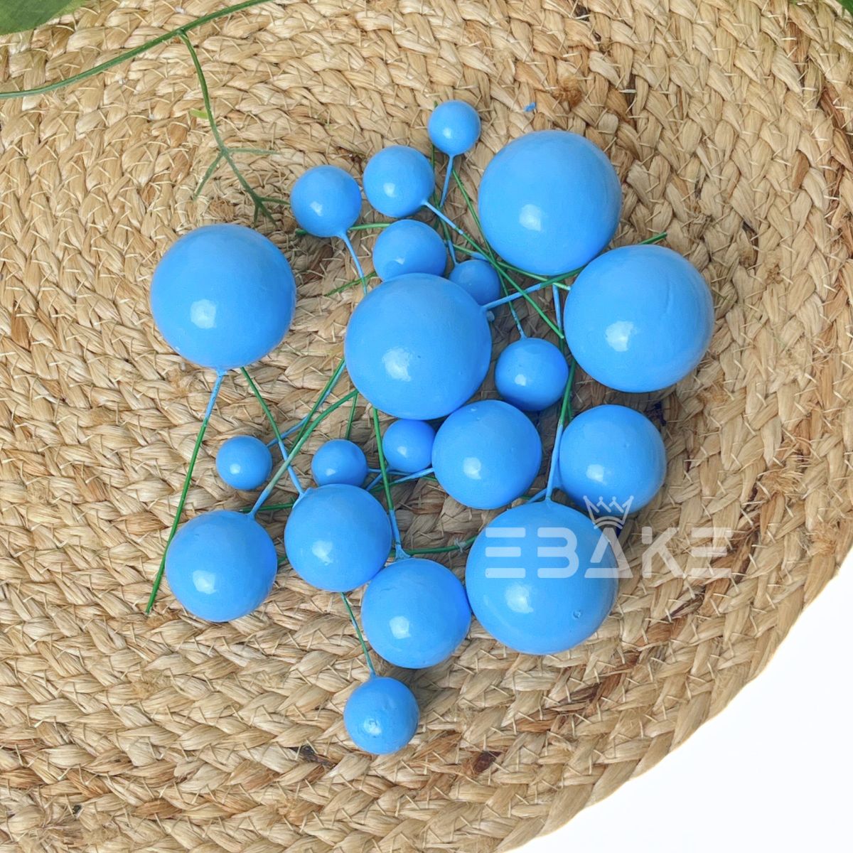 Baby Blue Faux Balls - Set Of 20 Pieces