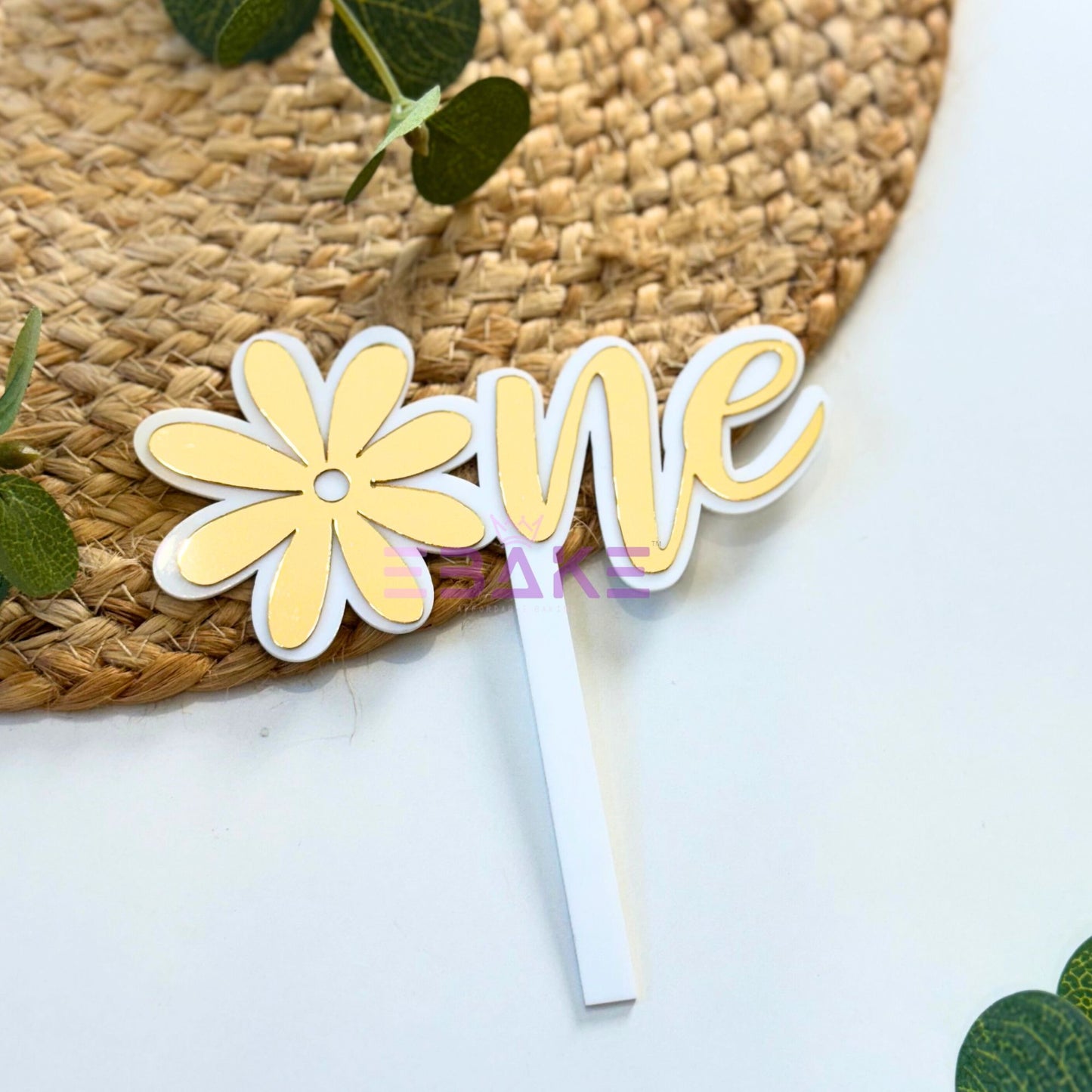 One Double Color Cake Topper