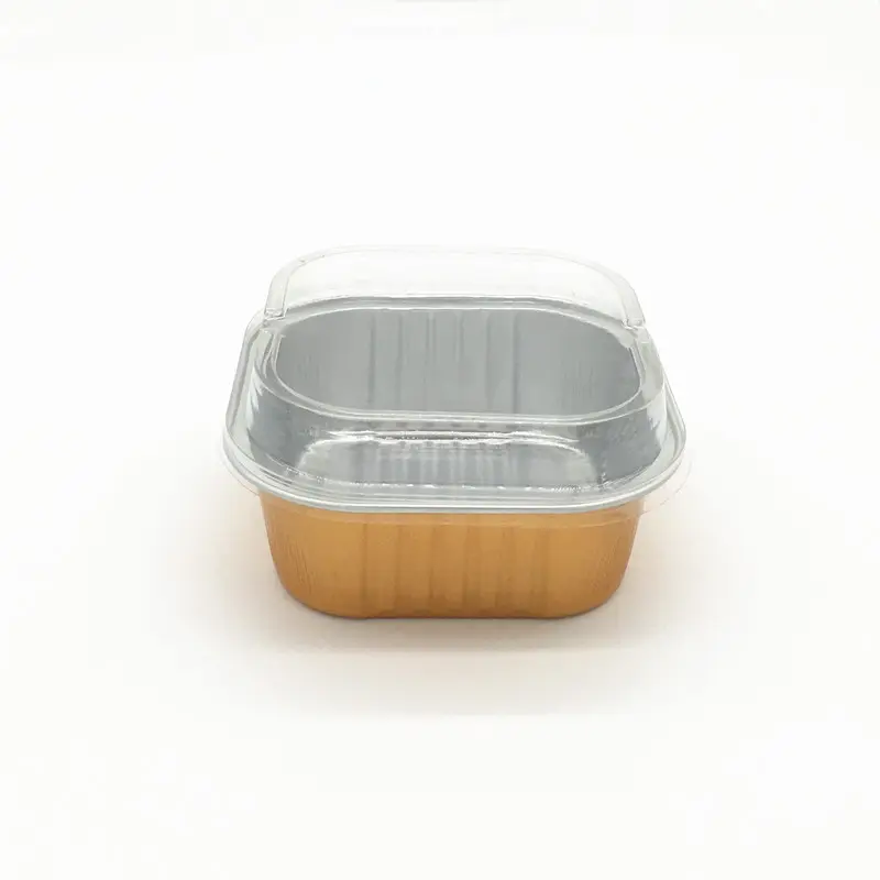 Aluminium Foil Square Baking Cup With Lid