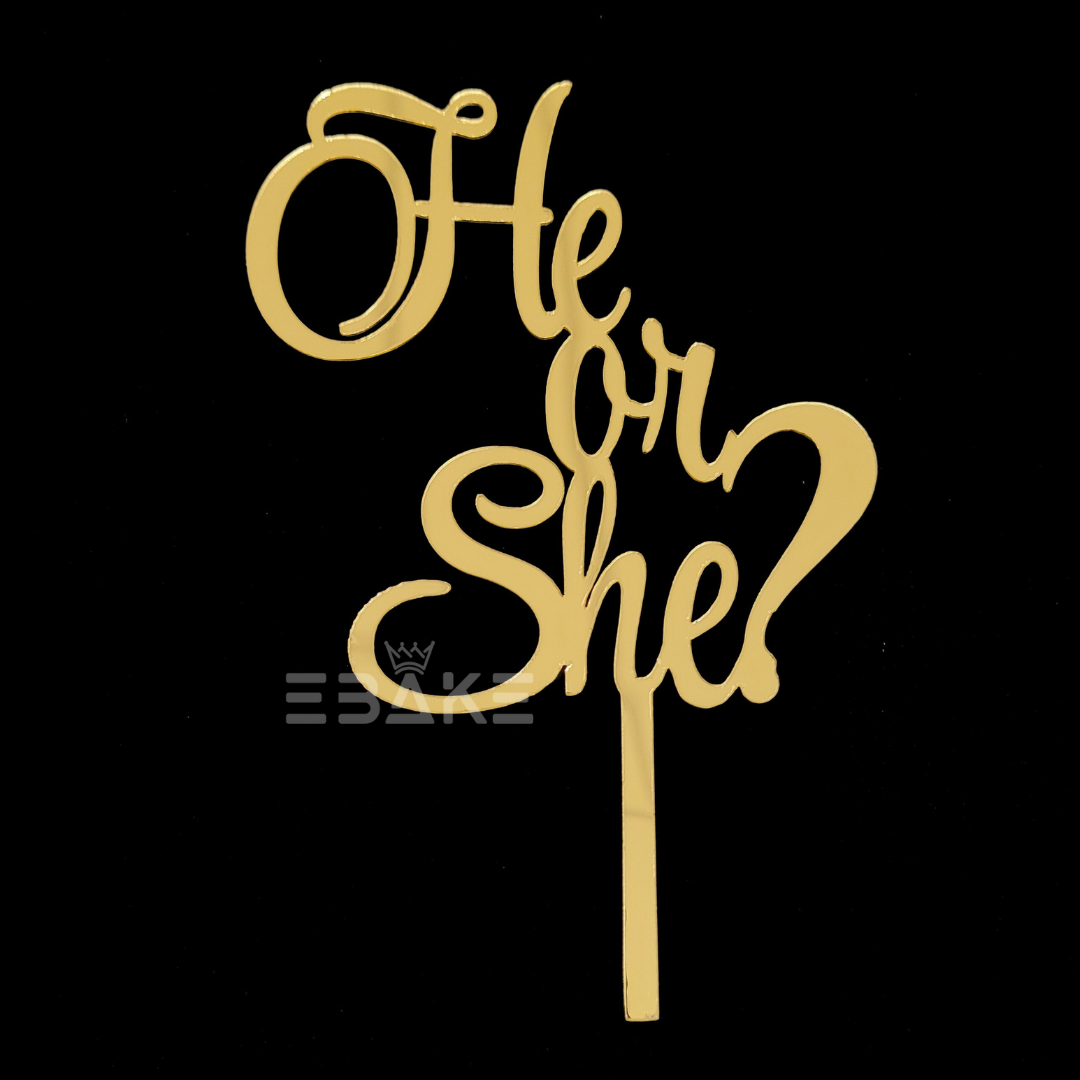He or She Baby Shower Cake Topper