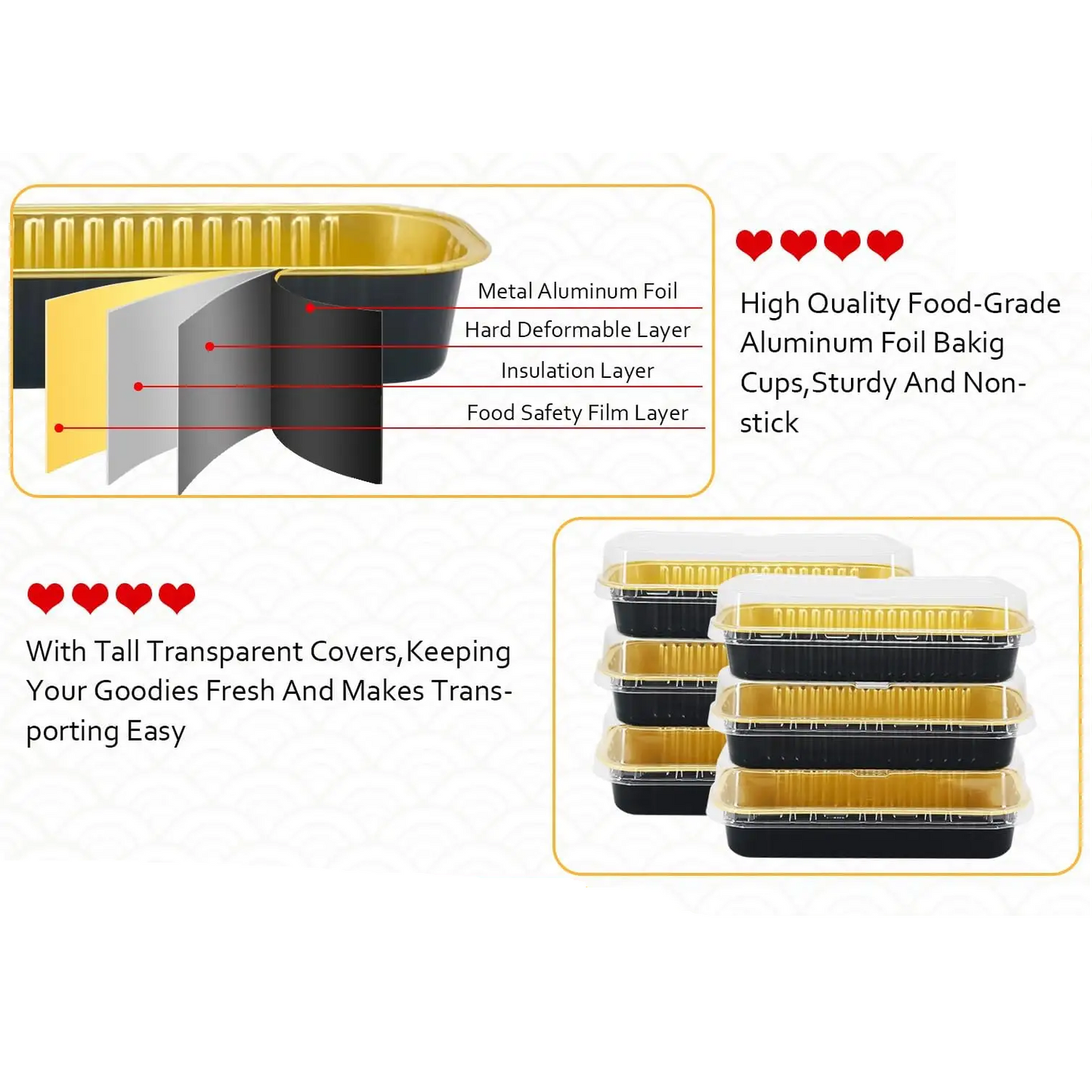 Black Aluminium Foil Mini Loaf Pans With Lids
