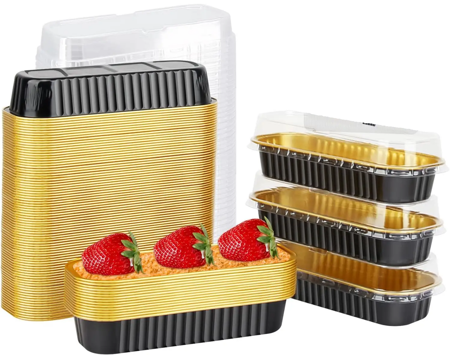 Black Aluminium Foil Mini Loaf Pans With Lids