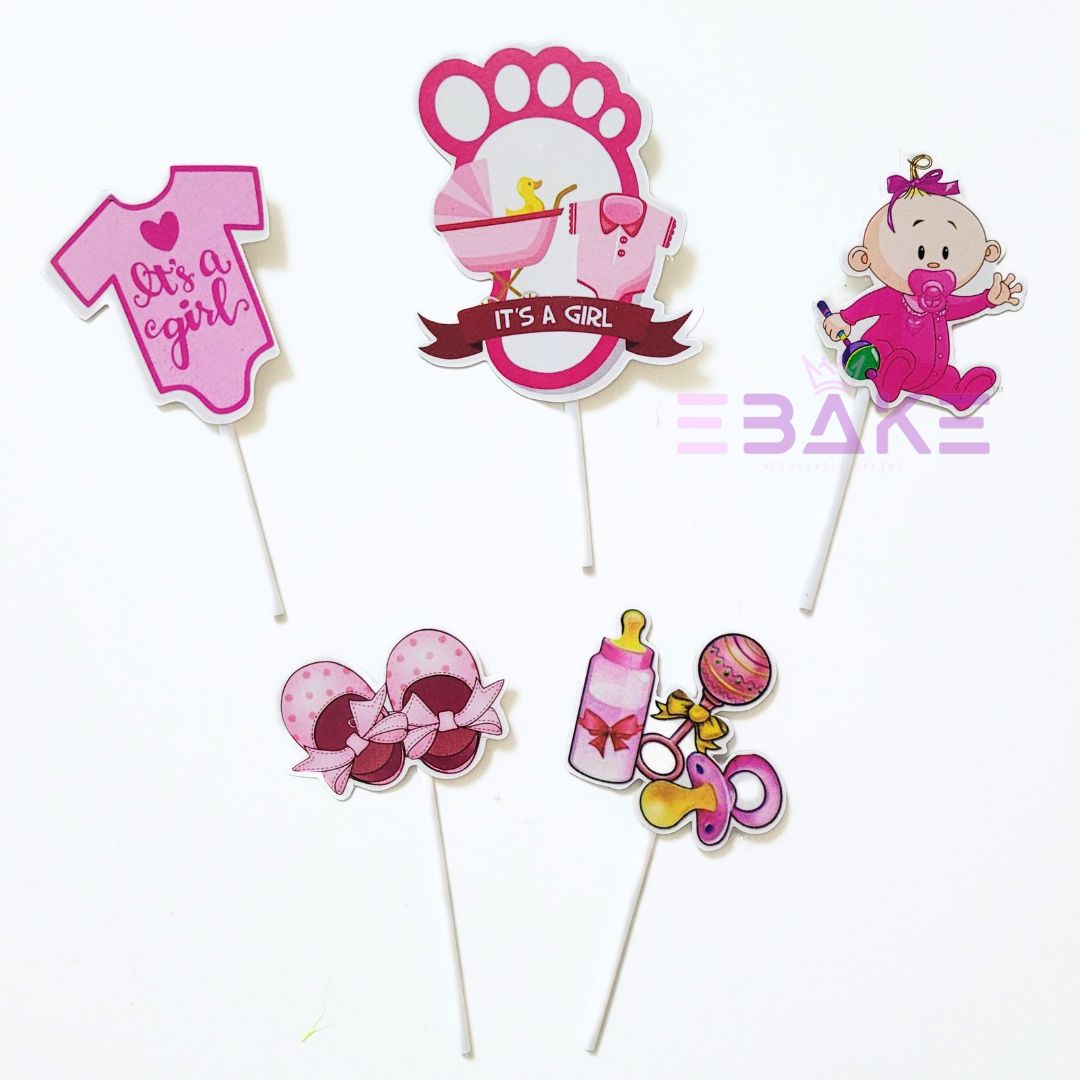 It's a Girl Theme Paper Topper Set