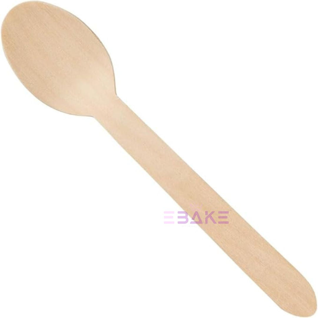 Large Disposable Wooden Spoon Biodegradable (Pack of 100 ) - 15.8cm