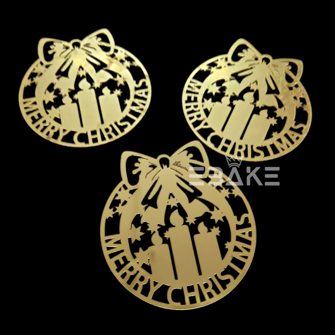 Merry Christmas Cutout Gold (Set of 3 Pieces) Christmas Tree Ornament
