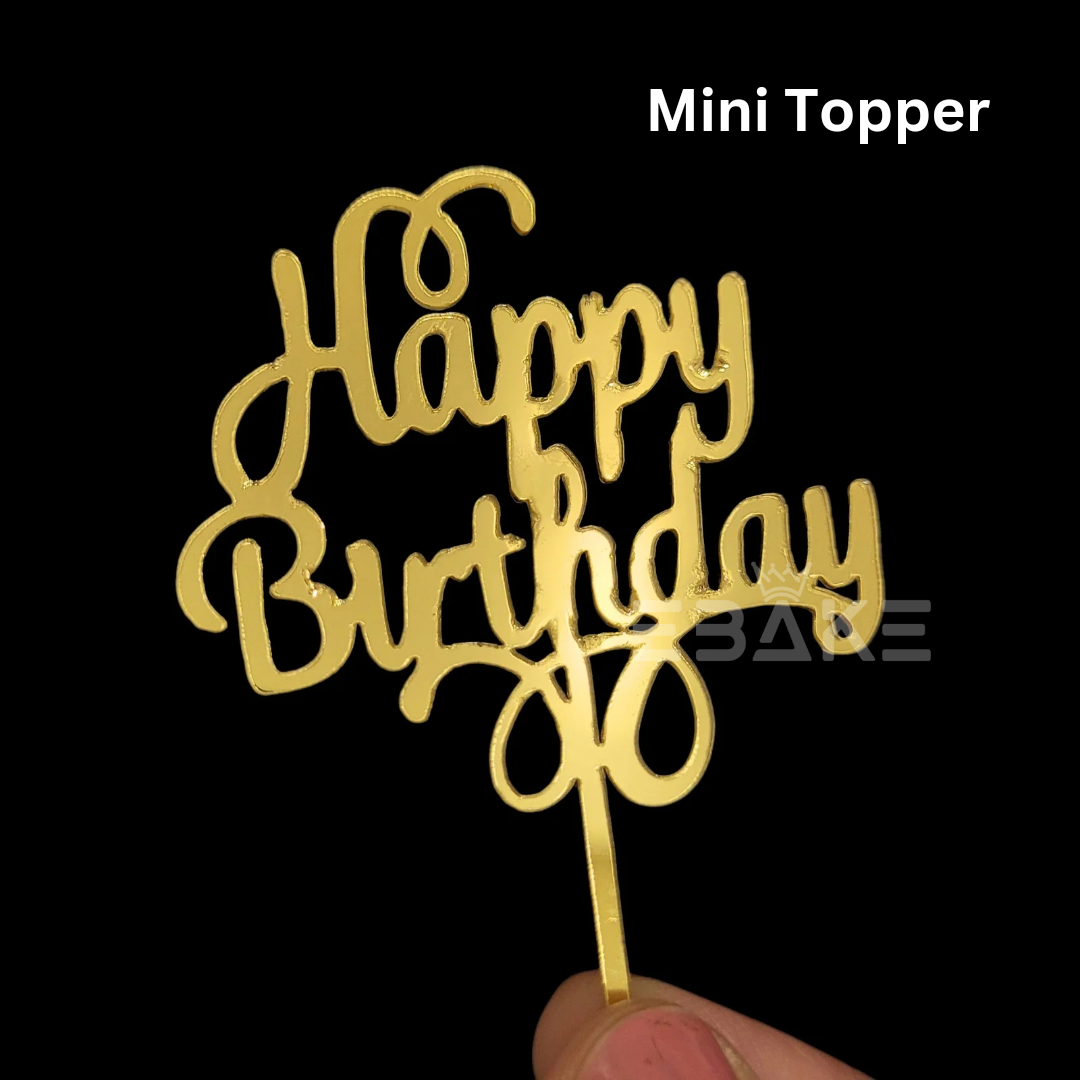 Happy Birthday Mini Topper Golden