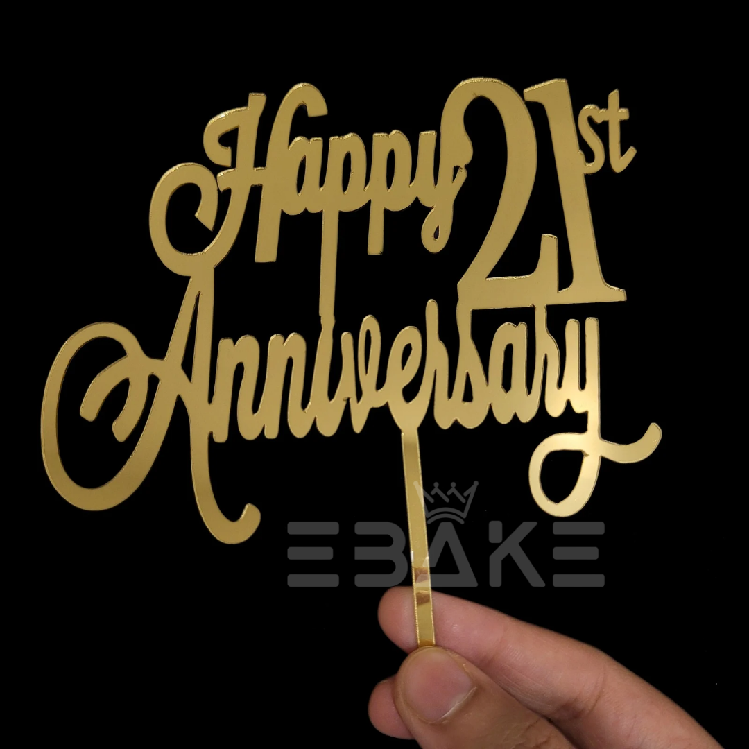 Happy 21st Anniversary Cake Topper