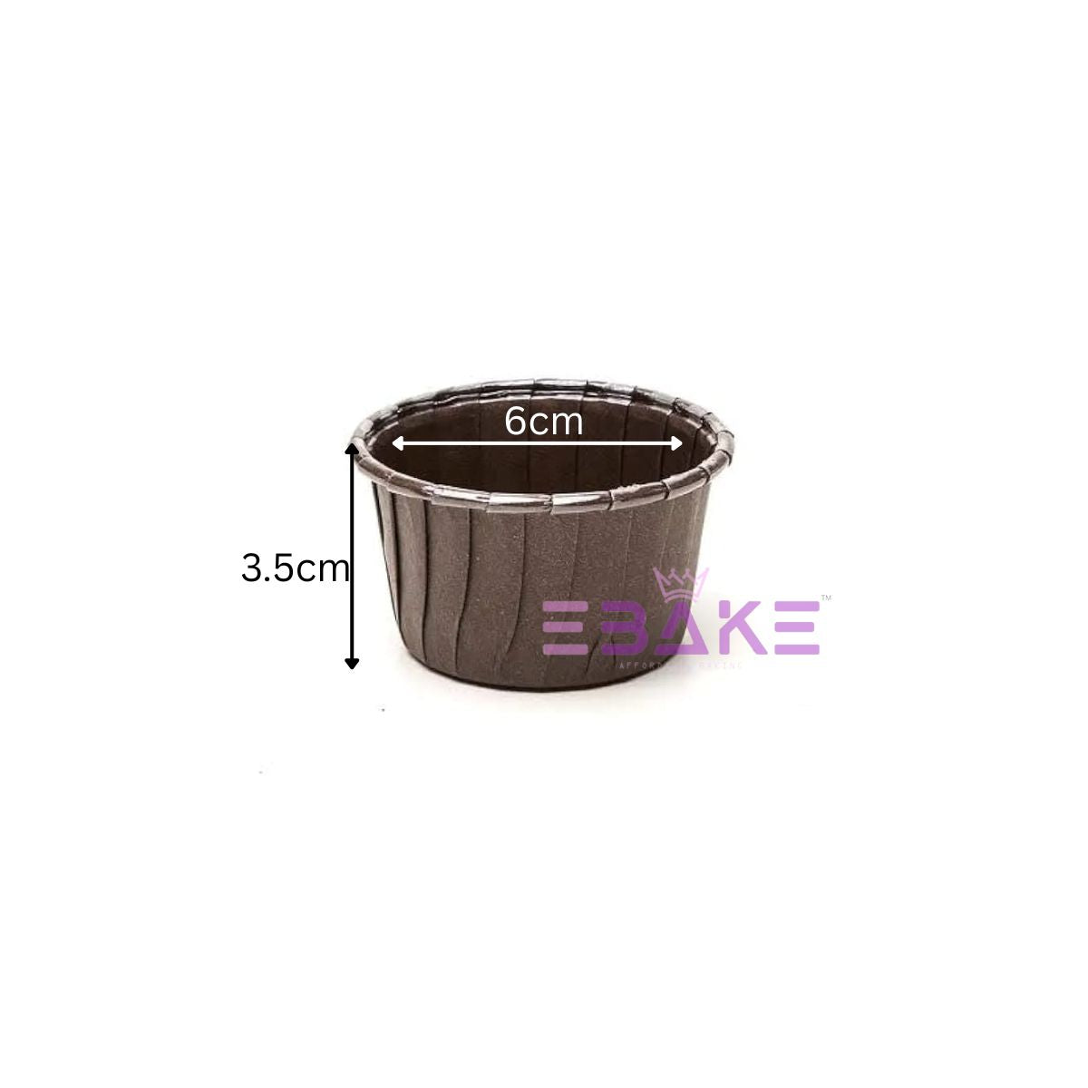 Imported Rolled Rim Muffin Cup / Cupcake Liners - Brown (Set of 50 pieces) Medium