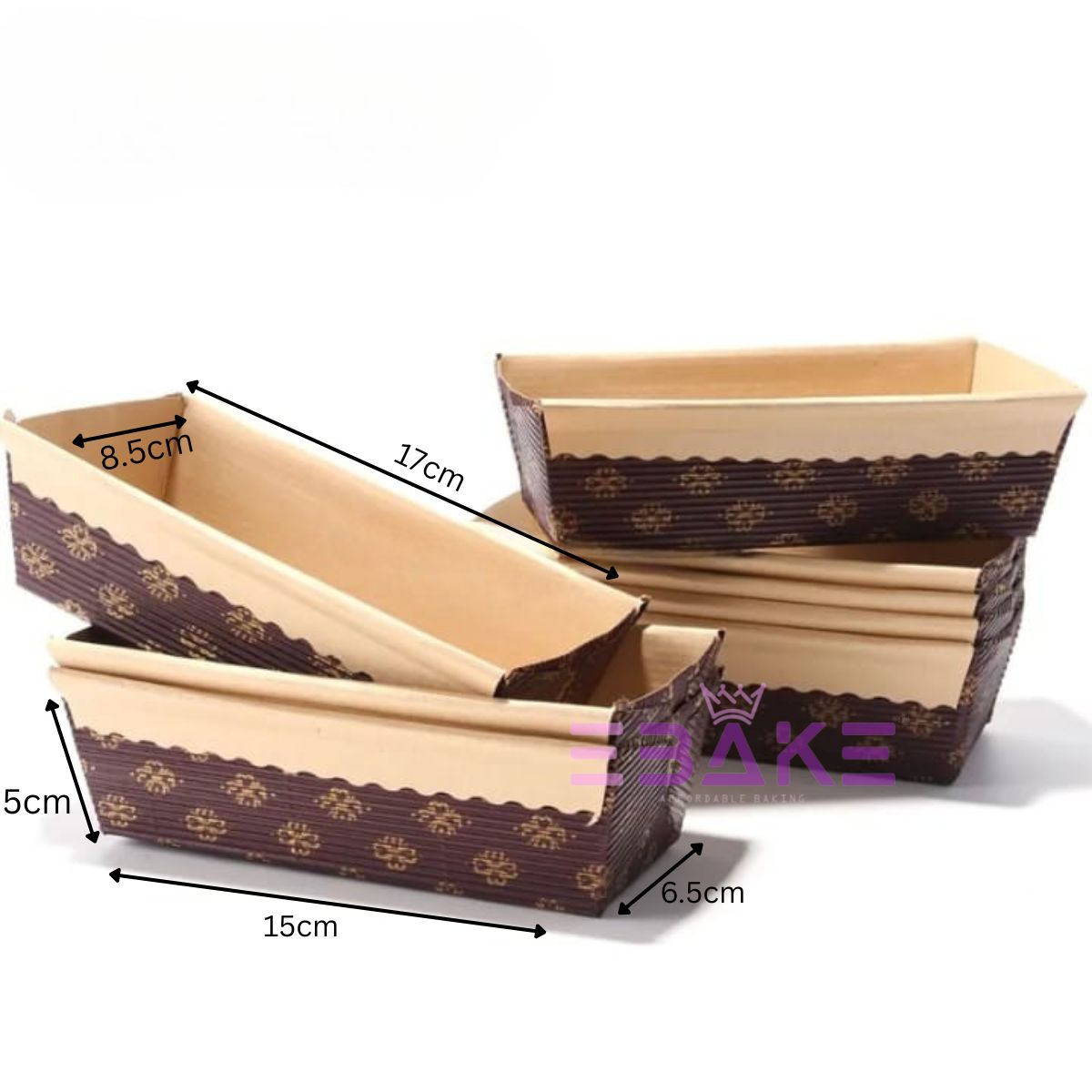 Loaf Cake Mould, Plum Cake Mould Bake And Serve Brown Kraft Large (Set of 5 Pieces)