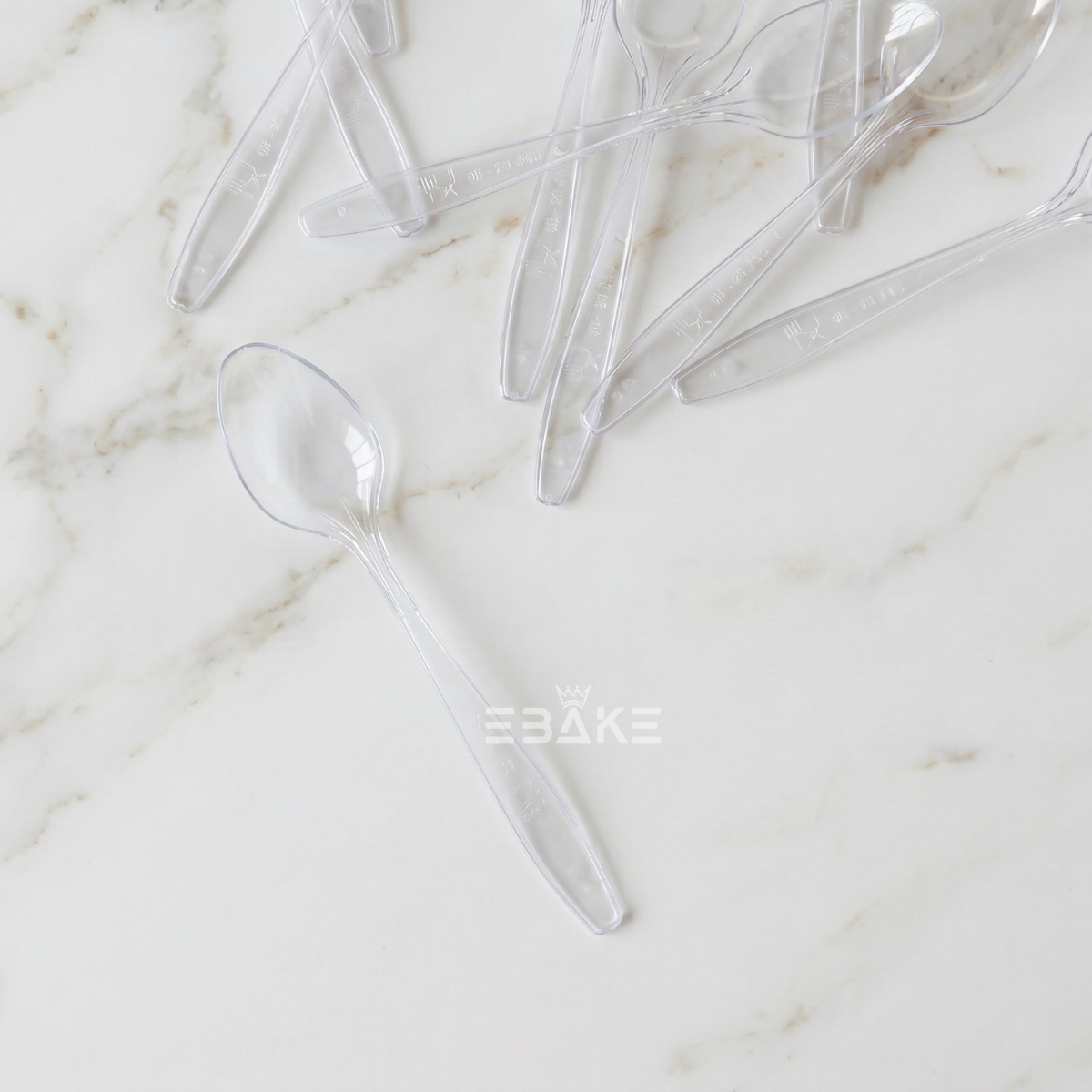 Plastic Spoons / Disposable Transparent Dessert Spoons (Set of 10)