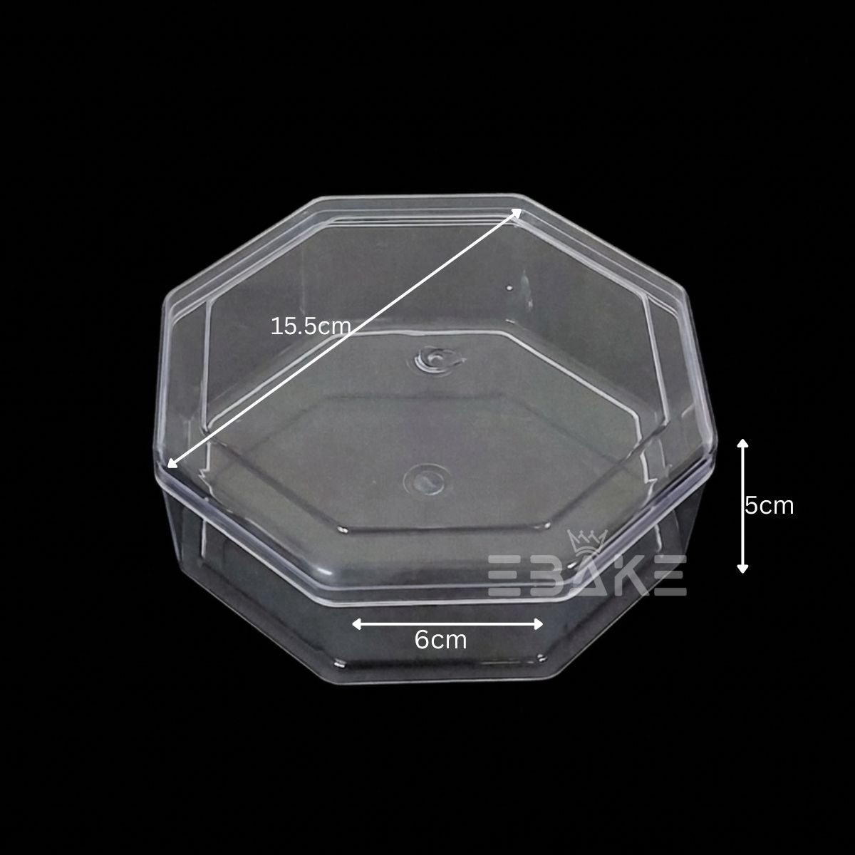 500ml Octagon Acrylic Dessert Box / Cake Tub With Lid