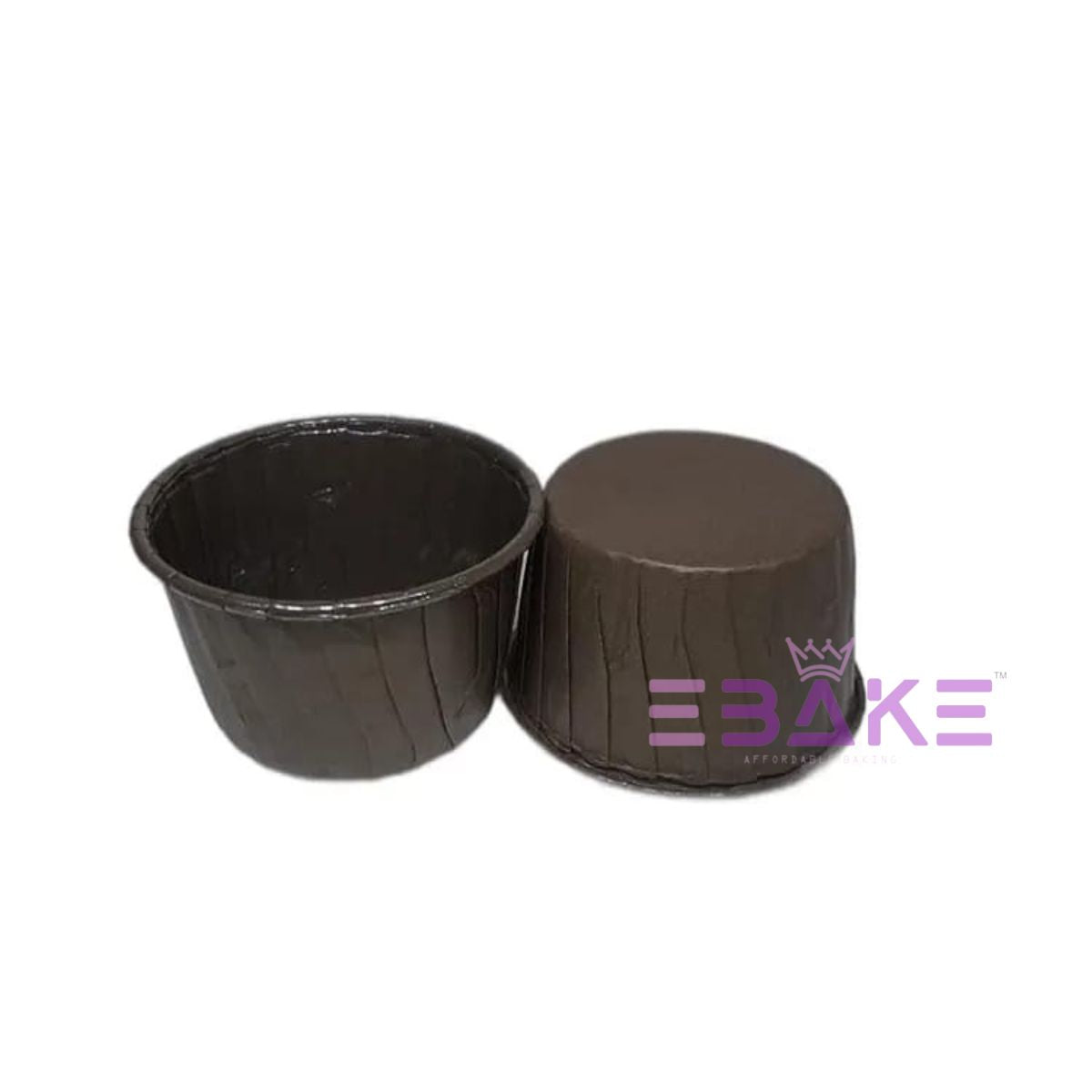 Imported Rolled Rim Muffin Cup / Cupcake Liners - Brown (Set of 50 pieces) Small