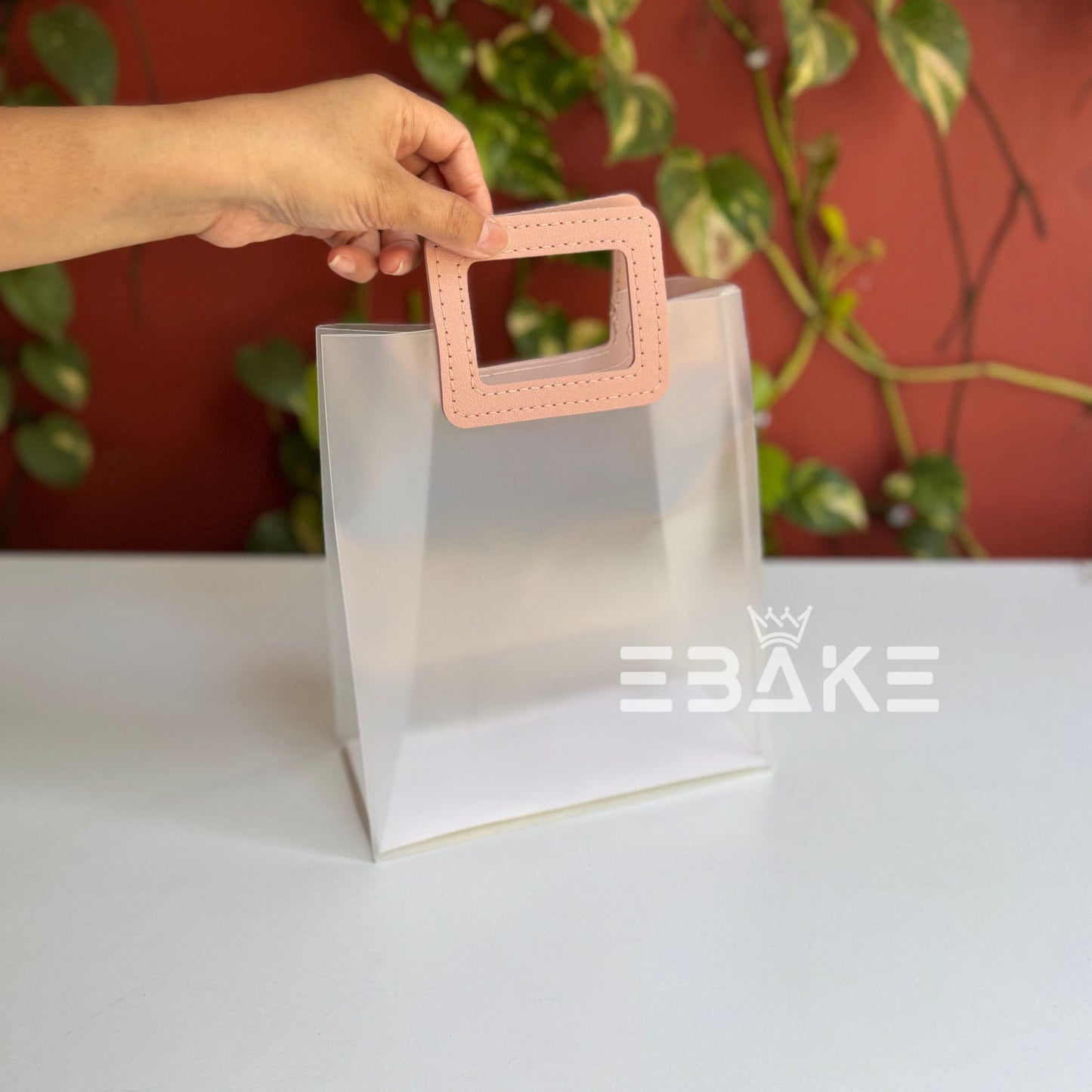 Medium Frosted PVC Hamper Bag/Semi Transparent Goodie Bag (23x19.5x9.5cm) - Single Piece