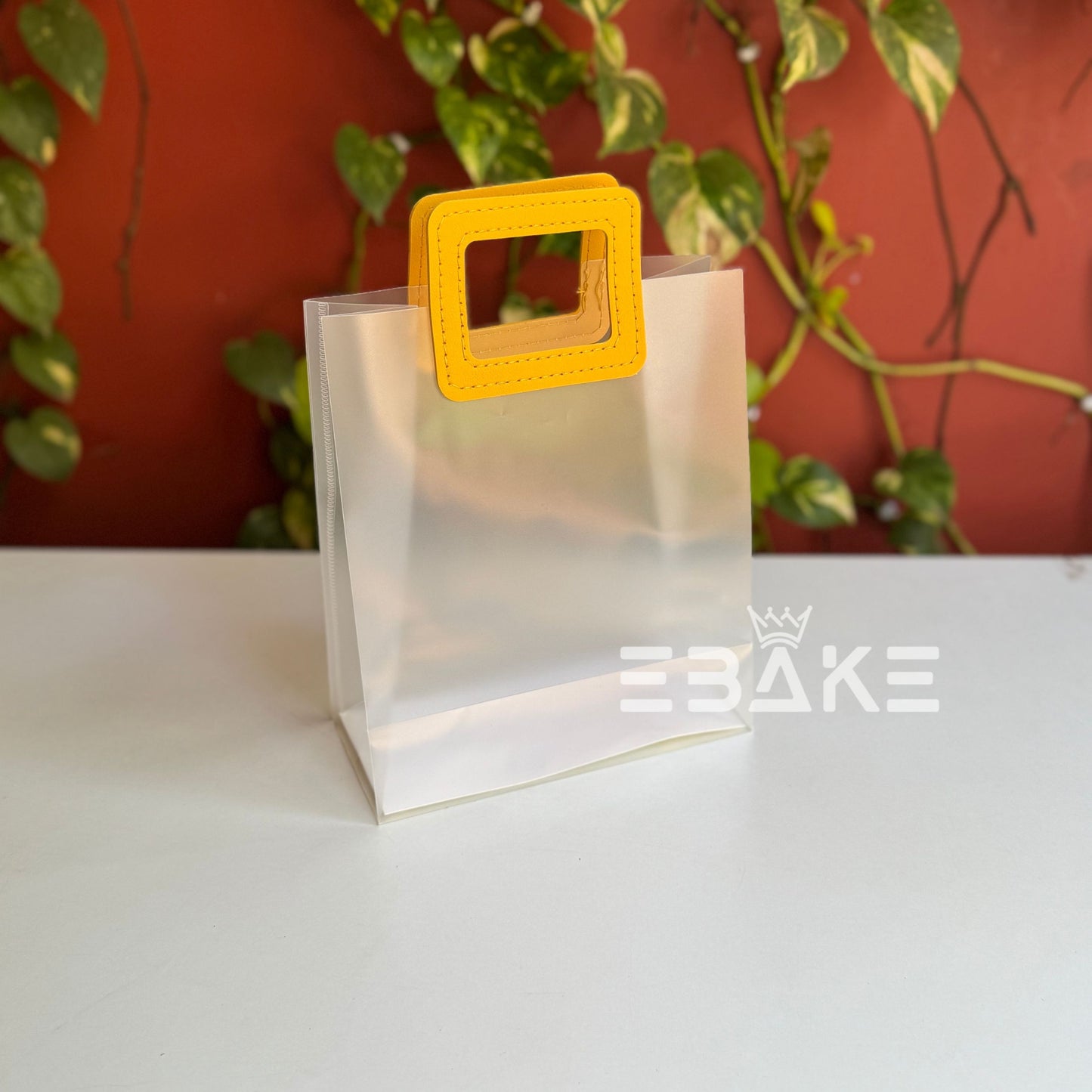 Medium Frosted PVC Hamper Bag/Semi Transparent Goodie Bag (23x19.5x9.5cm) - Single Piece