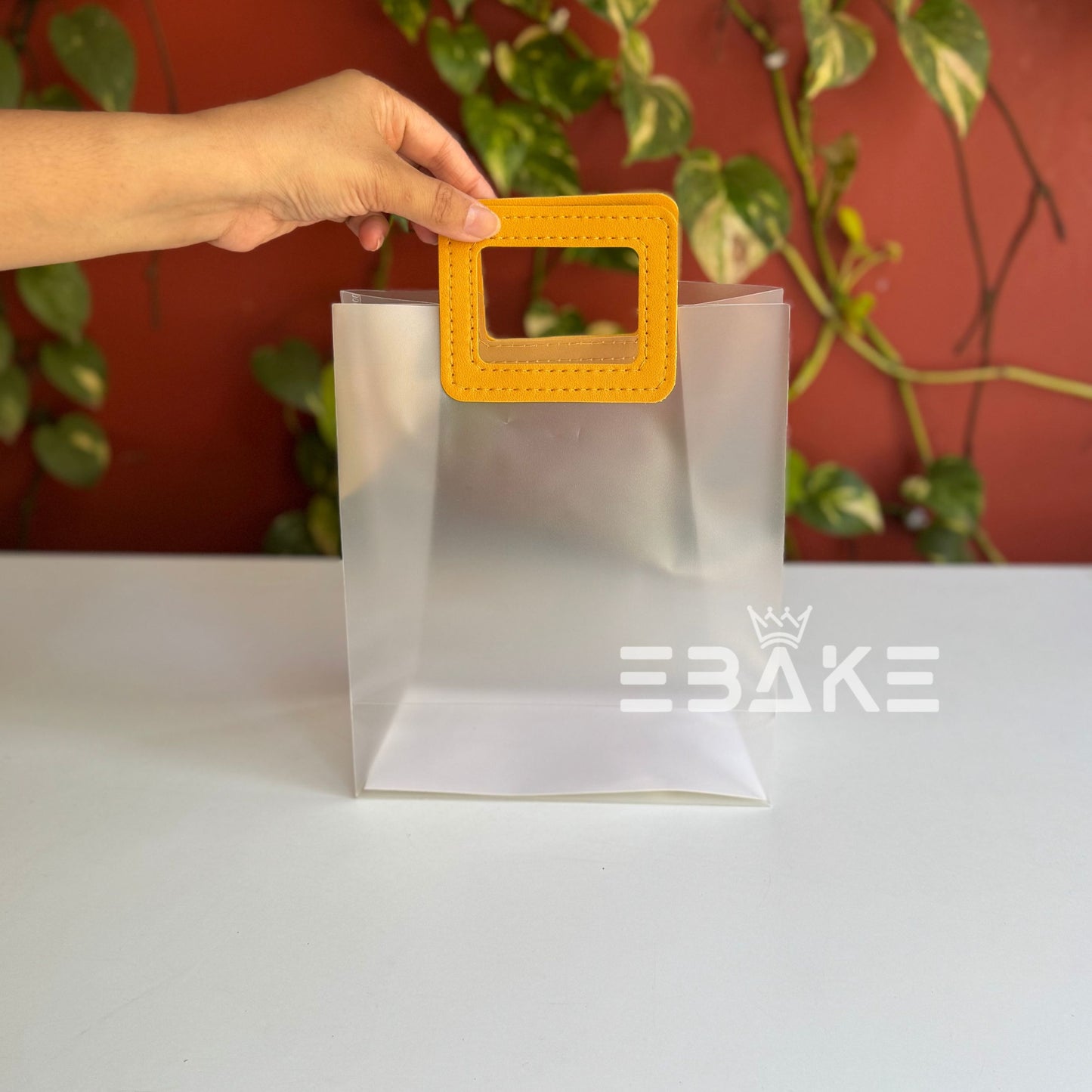 Medium Frosted PVC Hamper Bag/Semi Transparent Goodie Bag (23x19.5x9.5cm) - Single Piece