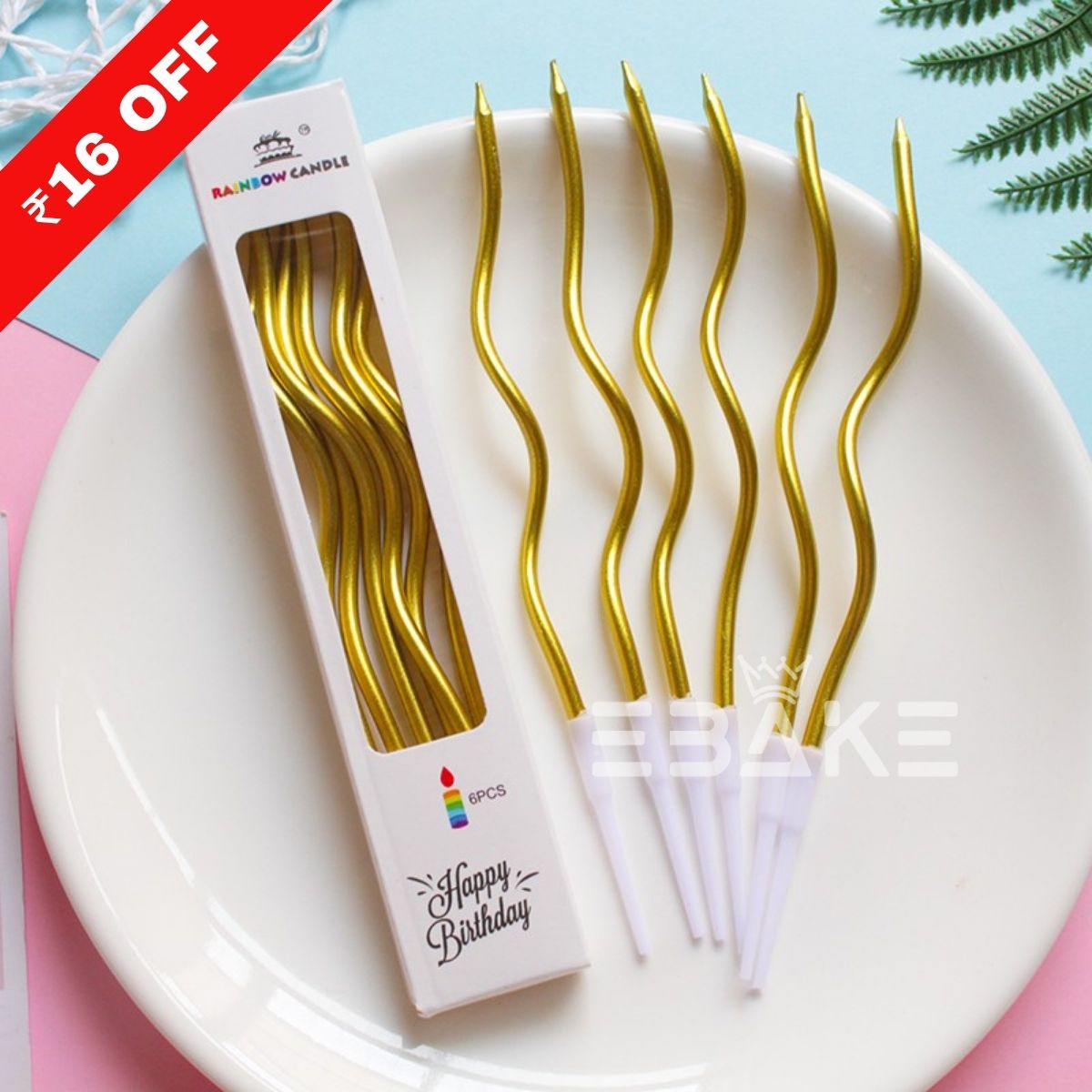 Golden Metallic Swirl Candle
