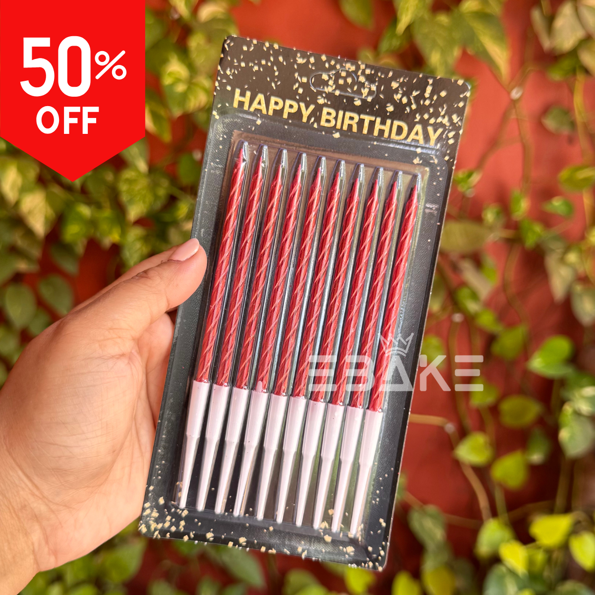 Red Metallic Twist Candles