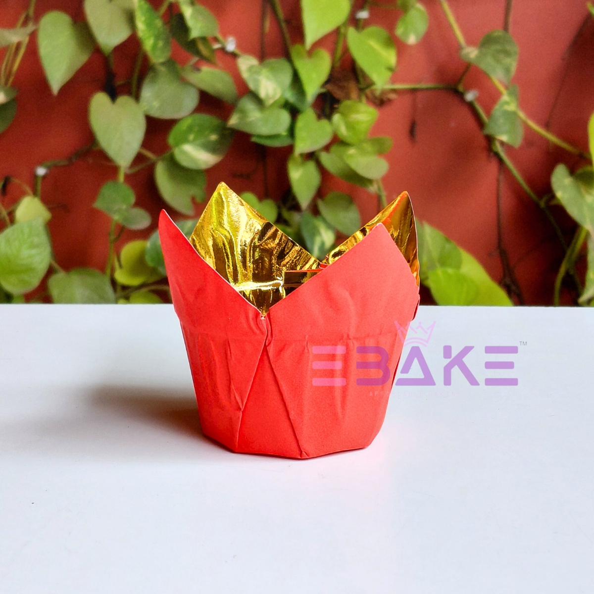 Red Tulip Cupcake Liner Paper Baking Cups (Set of 50)