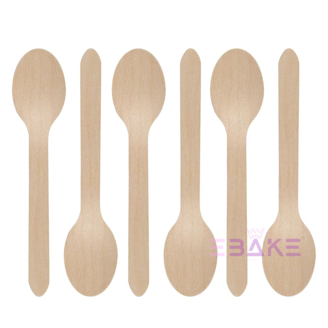 Small Disposable Wooden Spoon Biodegradable (Pack of 100 ) - 10.6cm