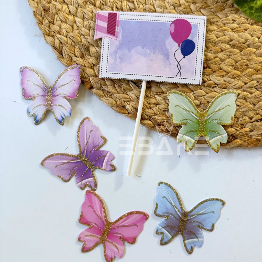 Blank Topper With Paper Butterflies