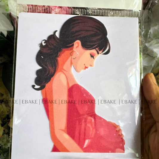Pregnant Lady Edible Theme Topper Baby Shower