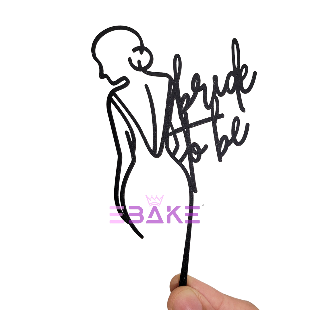 Bride To Be Cake Topper Black Shimmer