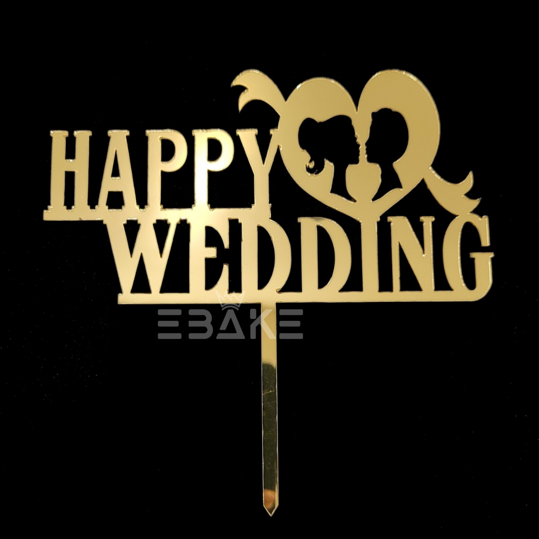 Happy Wedding Cake Topper